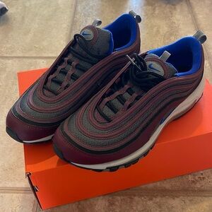 Men’s Nike Air Max 97 Cool Grey Night Maroon, 10.5, EUC, no box